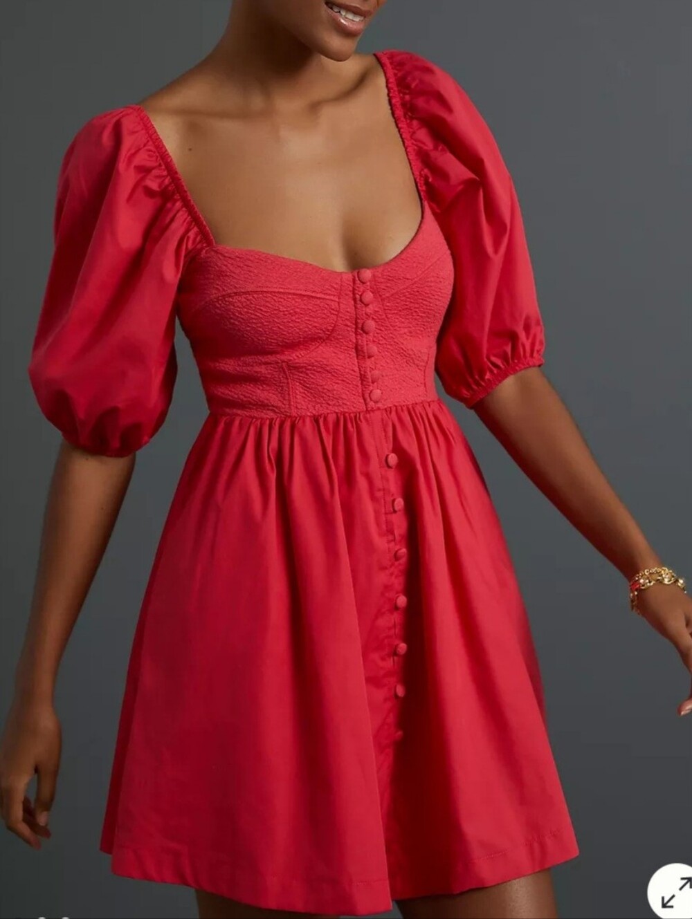 Maeve Anthropologie Puff Sleeve Sweetheart Mini Dress Size XS